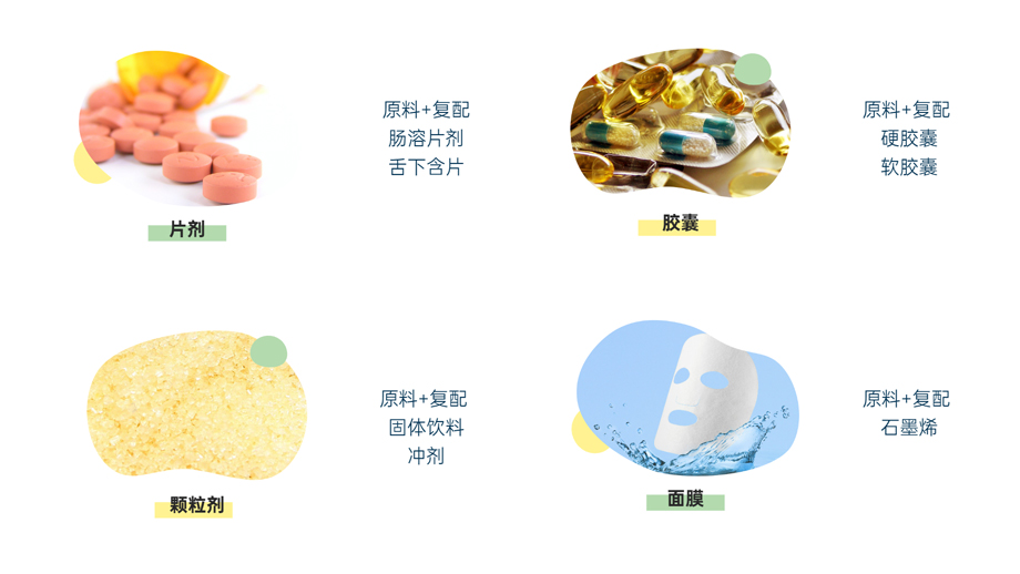 片剂、胶囊、颗粒剂、面膜